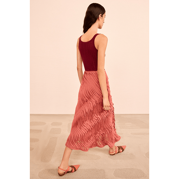 Ulla Johnson Amiko Midi Skirt Chestnut