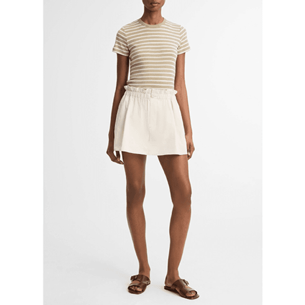 Vince Stripe Shrunken 90s Tee Salted Moss Combo