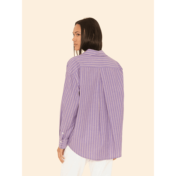 Xirena Hayven Shirt Violet Rouge Stripe