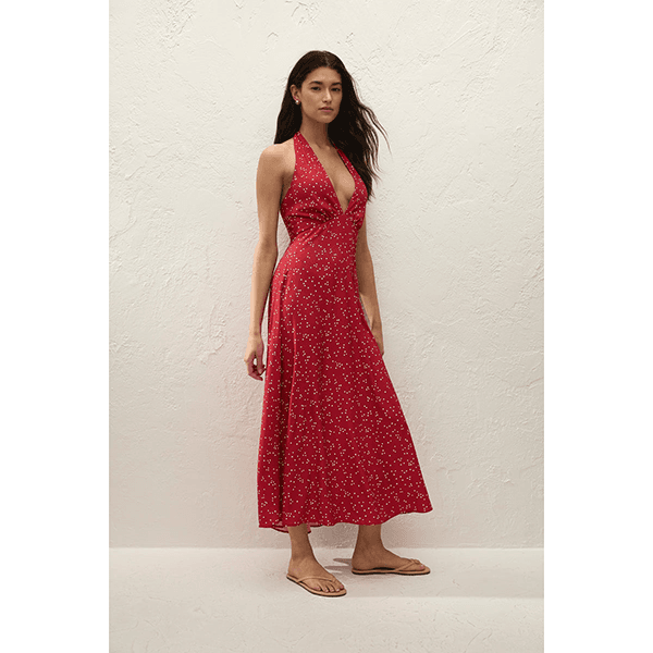 Faithfull Jennah Midi Dress Linnea Dot Rosso