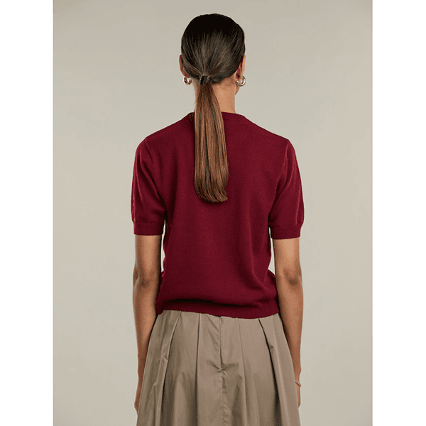 Stenströms Janet Short Sleeve Knit Dark Red