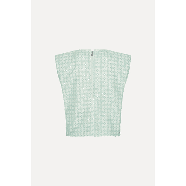 ROTATE Beaded Boxy Top Ice Flow