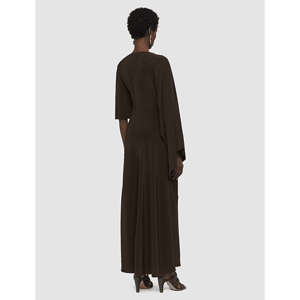 JOSEPH Joya Satin Twill Dress Cocoa