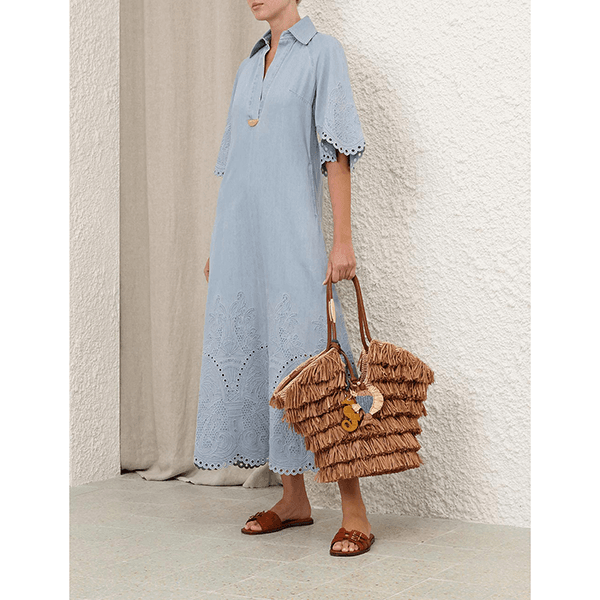 Zimmermann Daylight Denim Midi Dress Ice Storm