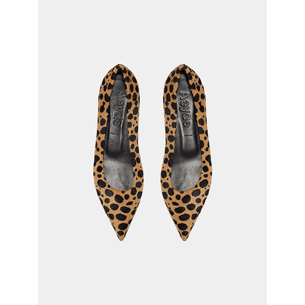 Aeyde Cassy Ballet Flats Leopard Beige/Black
