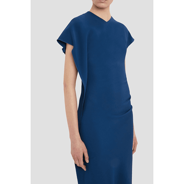 Victoria Beckham Victoria Midi Dress Dark Ocean