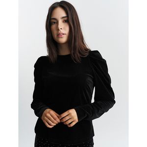 Hovedbilde ella&il Sienna Velour Top Black