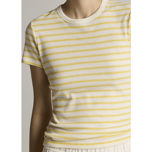 Vince Stripe Shrunken 90s Tee Limone Combo