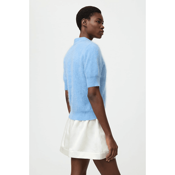 Soft Goat Brushed Pique Azure