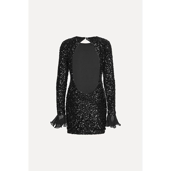 ROTATE Sequins Mini LS Dress Black