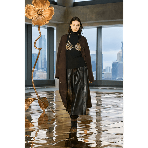 Ulla Johnson Aninda Leather Midi Skirt Noir