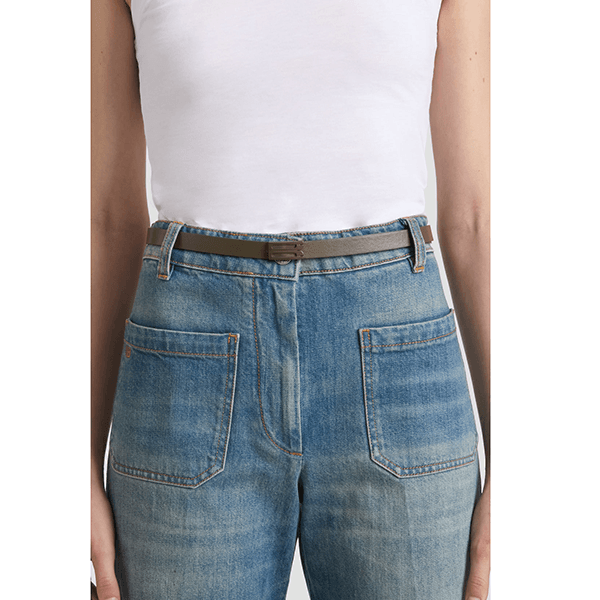 Victoria Beckham Micro Frame Belt Tonal Khaki