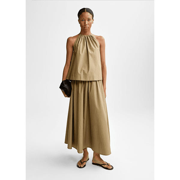 Christian Aks Nicka Poplin Top Wood