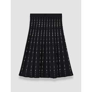 Hovedbilde JOSEPH Knee Skirt Fragmented Stripes Black/Ivory