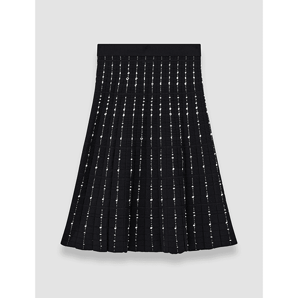 JOSEPH Knee Skirt Fragmented Stripes Black/Ivory
