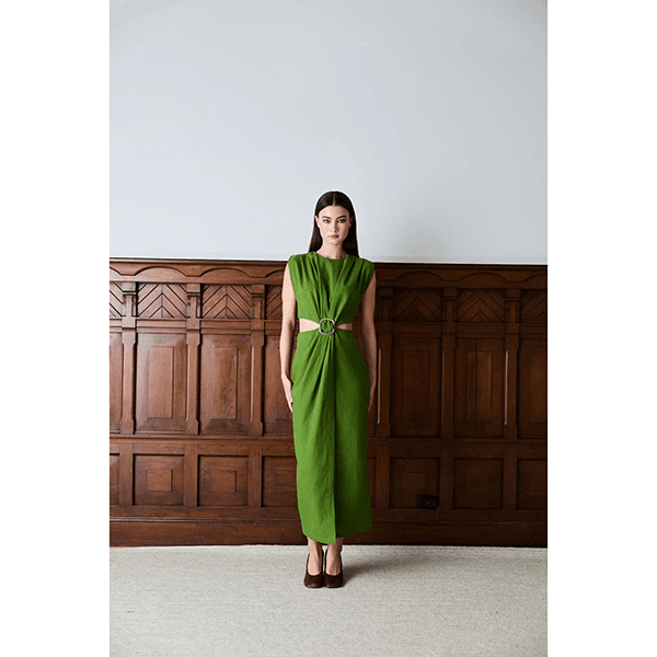 Iben Riviera Dress Leaf Green