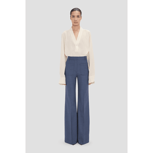 Victoria Beckham Alina Trouser Dusk Blue Melange