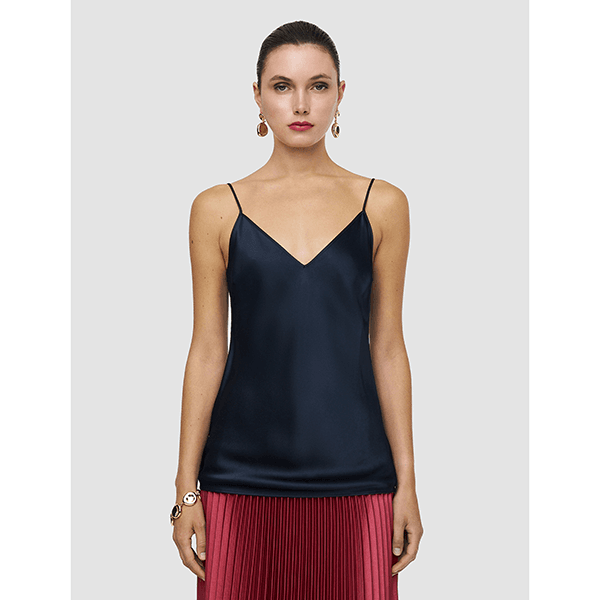 JOSEPH Clea Top SIlk Satin Indigo