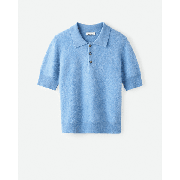Soft Goat Brushed Pique Azure