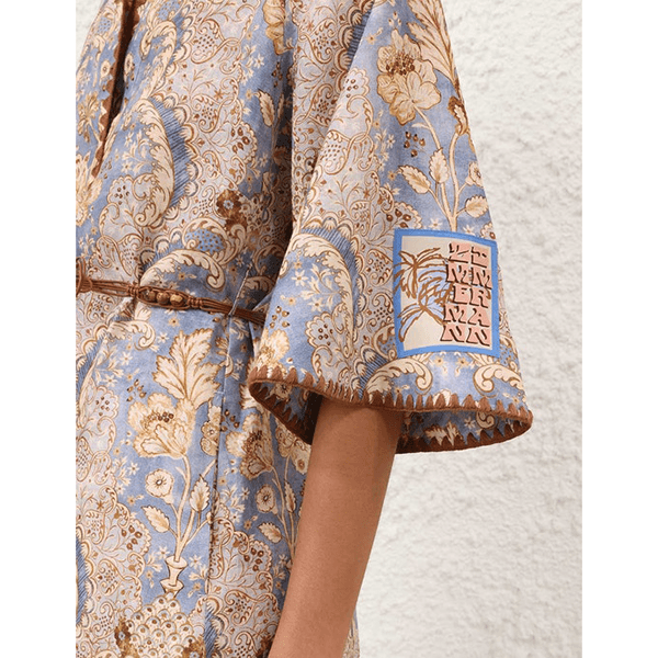 Zimmermann Daylight Tunic Midi Damask Denim